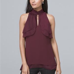 White House‎ Black Market size 6 sleeveless ruffle tunic